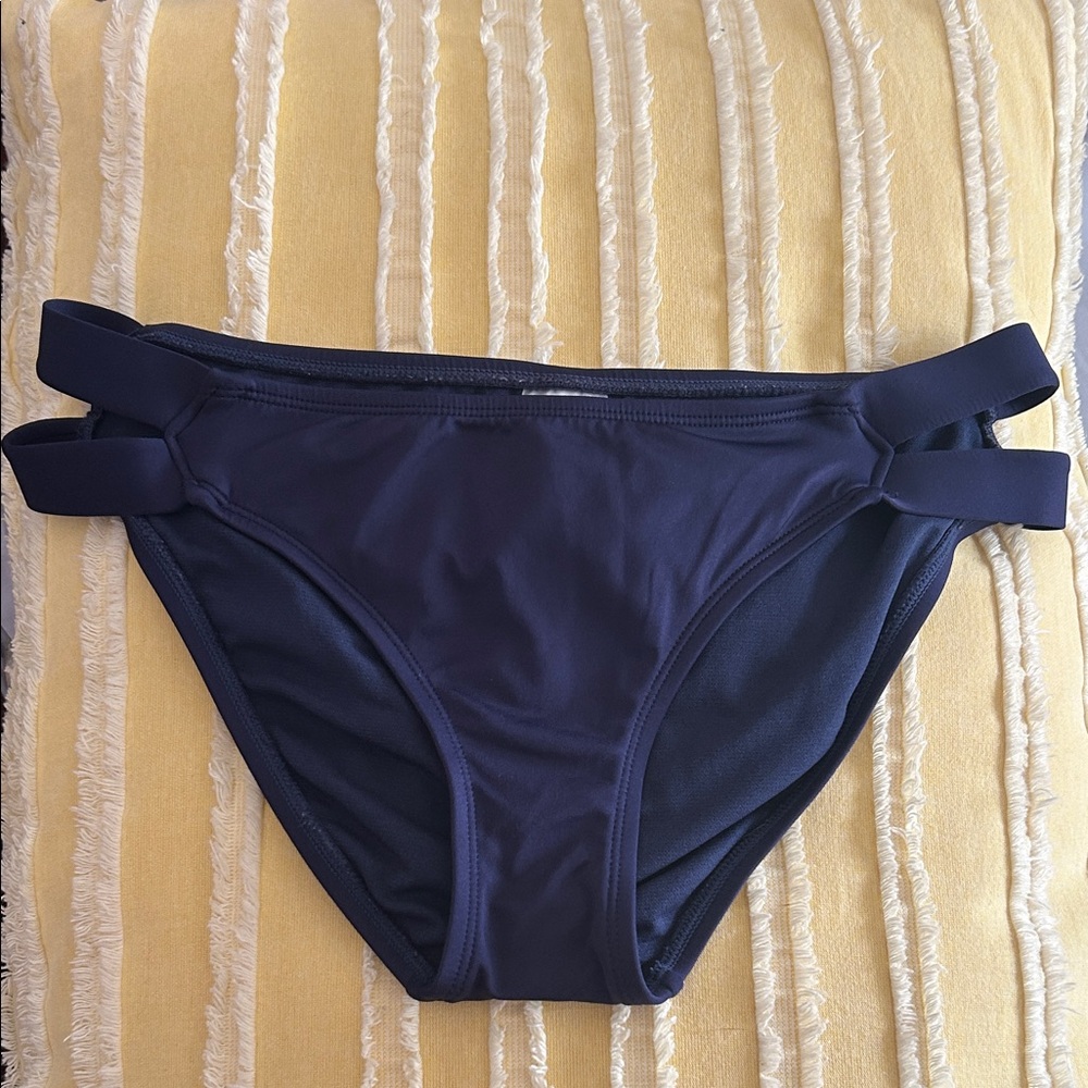 Kona Sol Navy Blue Double Tab Bikini Bottom